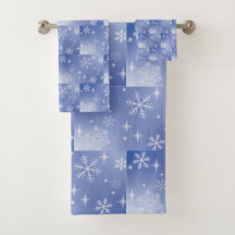 Decorative Holiday Snowflakes Bath Towel Set