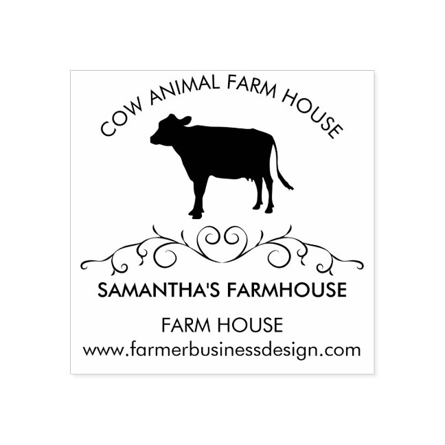 Decorative Holstein Cow Rubber Stamp