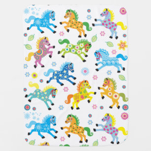 decorative horses swaddle blanket