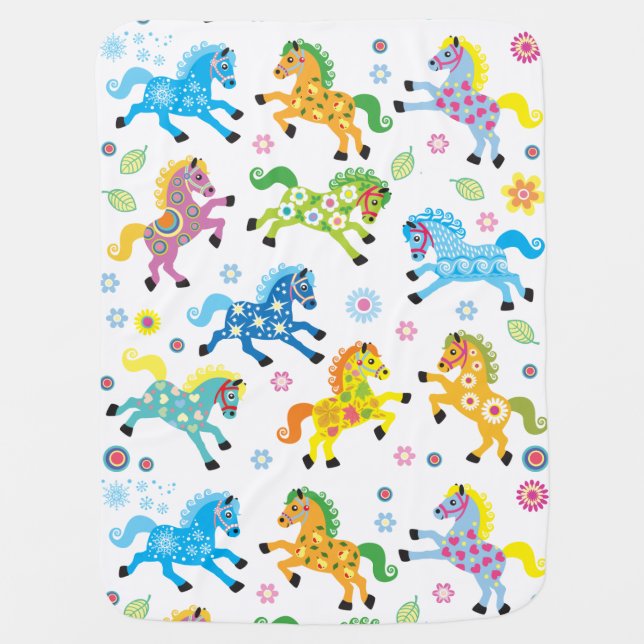decorative horses swaddle blanket (Front)