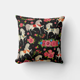 Decorative Horses Throw Pillow