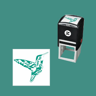 DECORATIVE HUMMINGBIRD ARTY UNIQUE SELF-INKING STAMP
