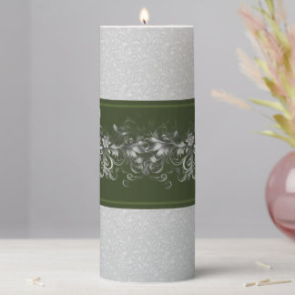 Decorative Hunter Green Pillar Candle