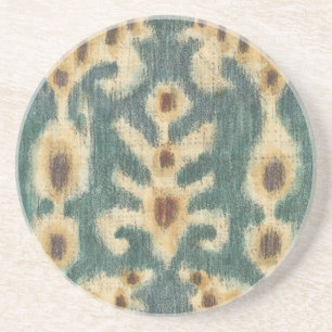 Decorative Ikat Fabric Design by Chariklia Zarris Drink Coaster