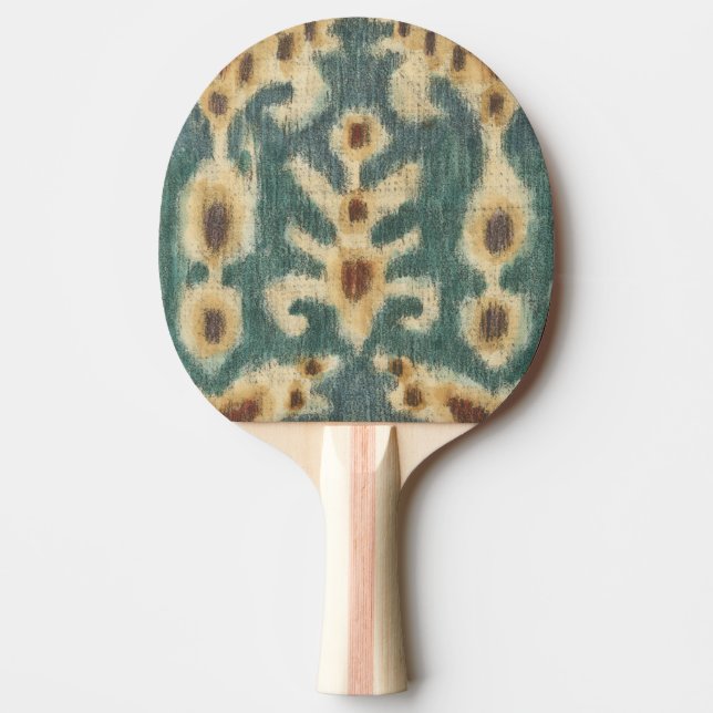 Decorative Ikat Fabric Design by Chariklia Zarris Ping-Pong Paddle (Front)