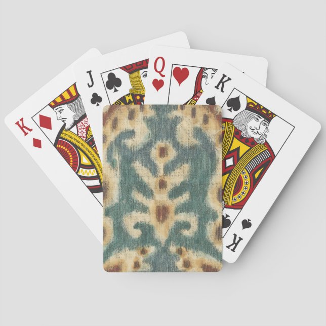 Decorative Ikat Fabric Design by Chariklia Zarris Poker Cards (Back)