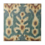 Decorative Ikat Fabric Design by Chariklia Zarris Tile<br><div class="desc">An abstract pattern made by Chariklia Zarris,  it features a design known as ikat. This particular form of weaving utilizes resist dyeing,  which keeps the dye from penetrating all of the fabric. This creates interesting patterns on a fabric that look amazing on your wall!</div>