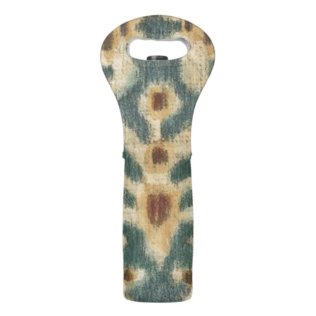 Decorative Ikat Fabric Design by Chariklia Zarris Wine Bag (Back)