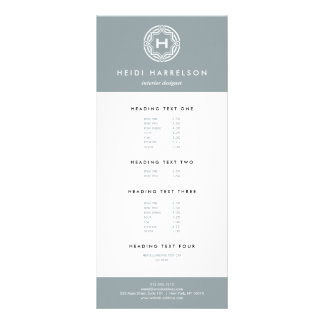 DECORATIVE INITIAL LOGO on SLATE GRAY Rack Card