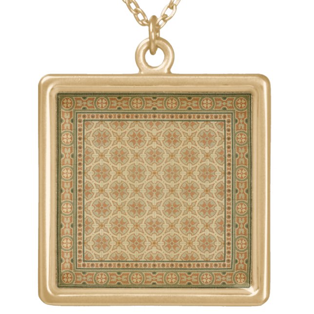 Decorative Italian Mosaic Tiles by Vision Studio Gold Plated Necklace (Front)