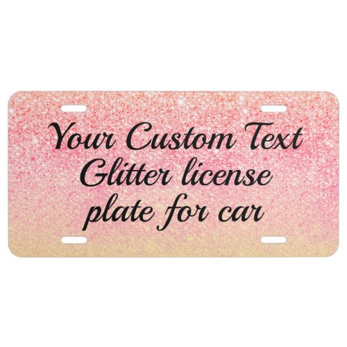 Decorative Jewelry Shiny Calligraphy Sparkle Bling License Plate