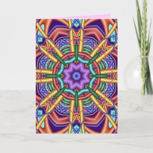 Decorative kaleidoscope Birthday card