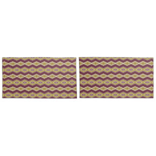 Decorative King Size Gold and Plum Pillow Case Set