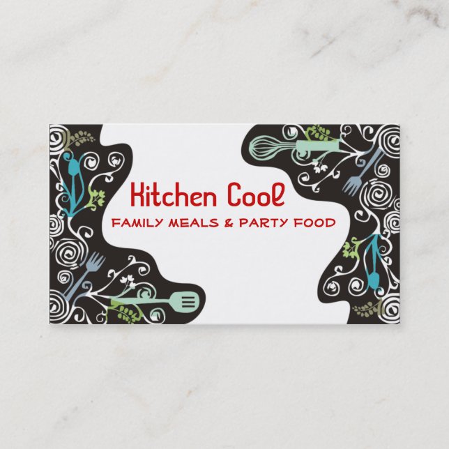 decorative kitchen utensils business cards (Front)