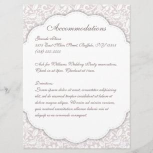 Decorative Lace Details Program Menu Card