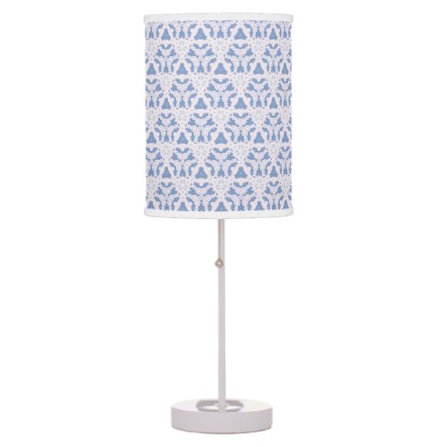 Decorative Lace Triangles Blue White Table Lamp
