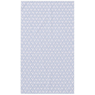 Decorative Lace Triangles Blue White Tablecloth