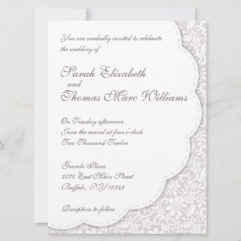 Decorative Lace Wedding Invitation by wrkdesigns at Zazzle