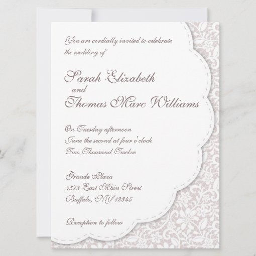 Decorative Lace Wedding Invitation | Zazzle