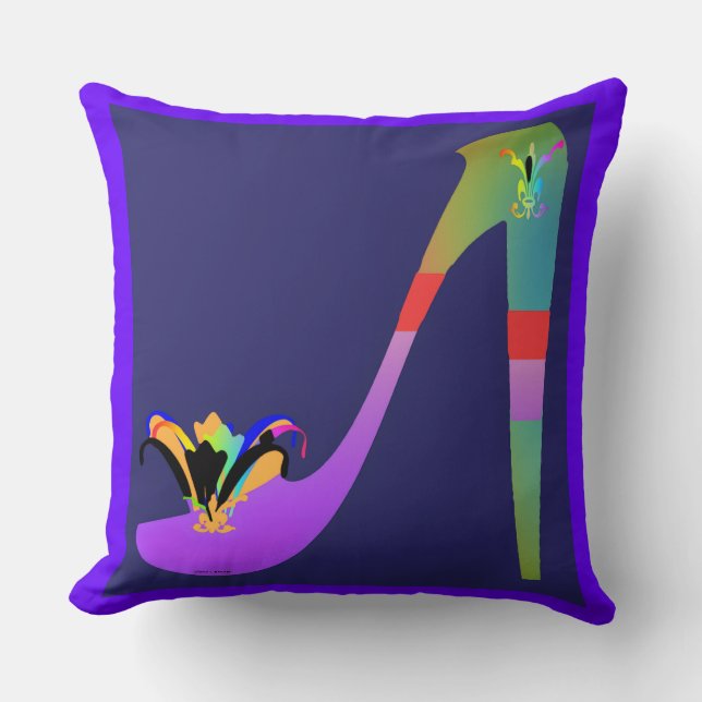 Decorative Ladies Slipper Throw Pillow (Front)