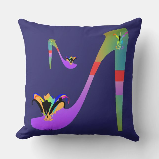 Decorative Ladies Slippers Two Throw Pillow (Front)