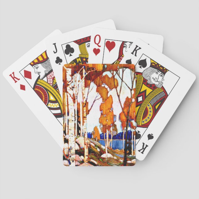 Decorative Landscape by Tom Thomson Poker Cards (Back)