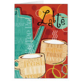 Decorative Latte Pot and Cups Cards (Front)