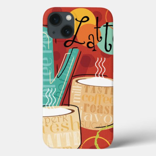 Decorative Latte Pot and Cups iPhone 13 Case