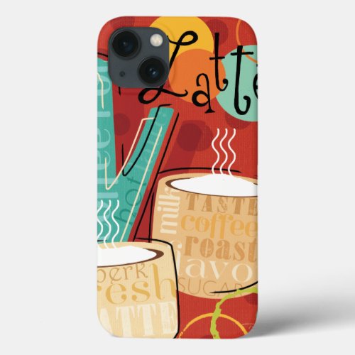 Decorative Latte Pot and Cups iPhone 13 Case