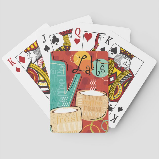 Decorative Latte Pot and Cups Poker Cards (Back)