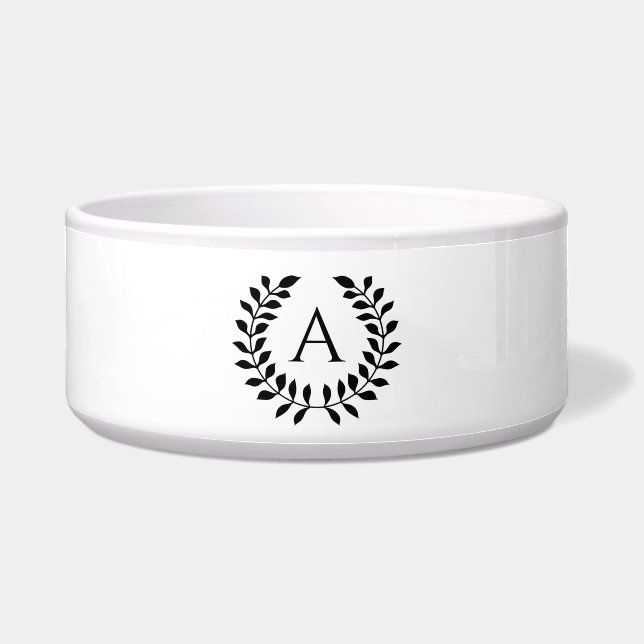 Decorative Laurel Wreath With Custom Monogram Bowl (Front)