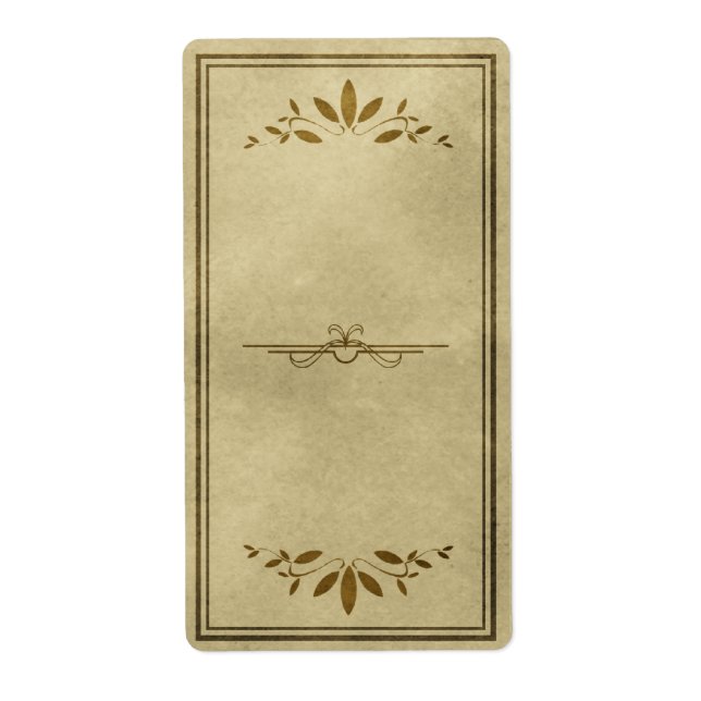 Decorative Leaf Apothecary Label (Front)