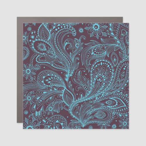 Decorative Leaves Seamless Pattern Background Car Magnet