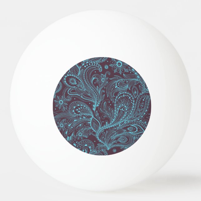 Decorative Leaves: Seamless Pattern Background Ping Pong Ball (Front)