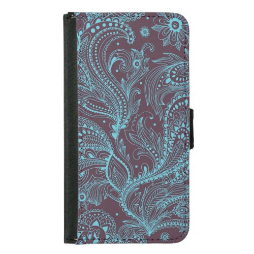Decorative Leaves Seamless Pattern Background Samsung Galaxy S5 Wallet Case