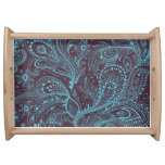 Decorative Leaves: Seamless Pattern Background Serving Tray