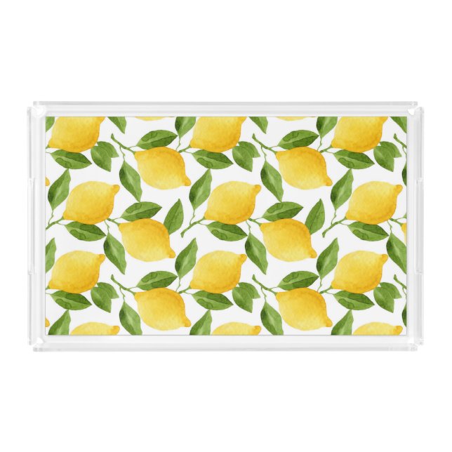 Decorative lemons acrylic tray (Front)