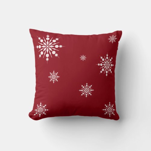 Decorative Let it Snow Crystal Snowflake Christmas Throw Pillow