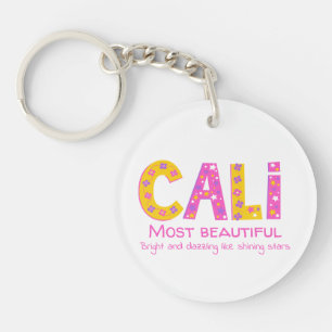 Decorative letter C monogram and Cali name meaning Keychain