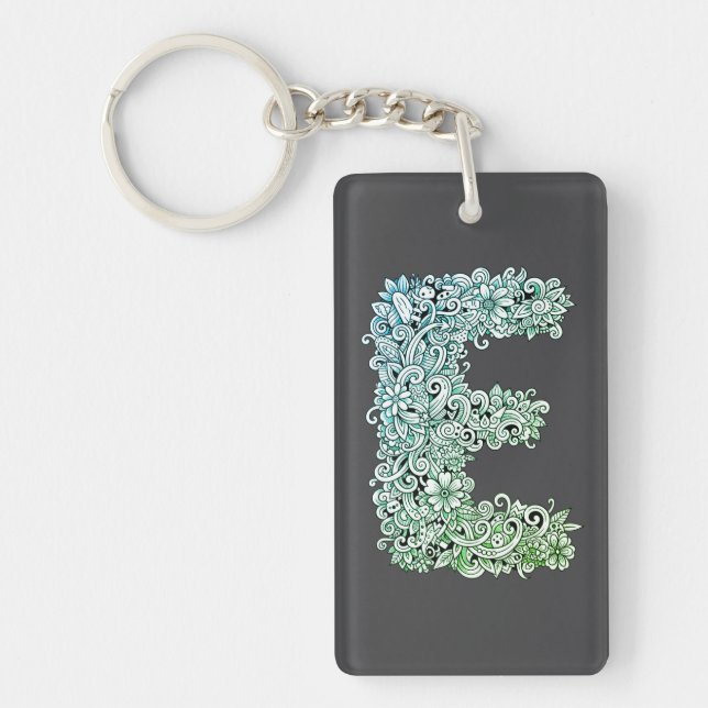 Decorative letter 'E' Keychain (Front)