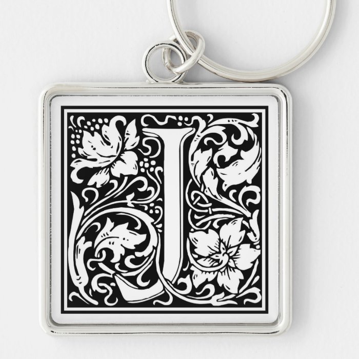 Decorative Letter Initial “J” Key Chains
