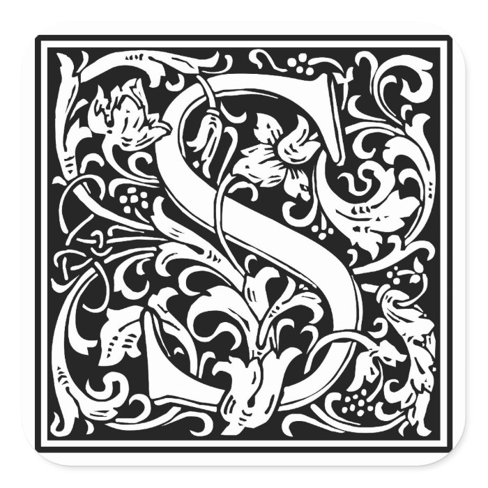 Decorative Letter Initial “S” Sticker