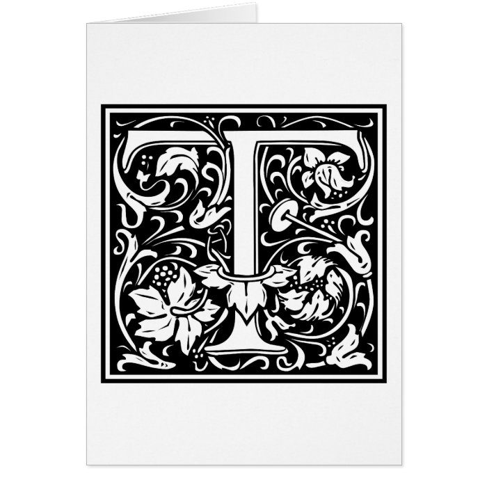 Decorative Letter Initial “T” Greeting Cards