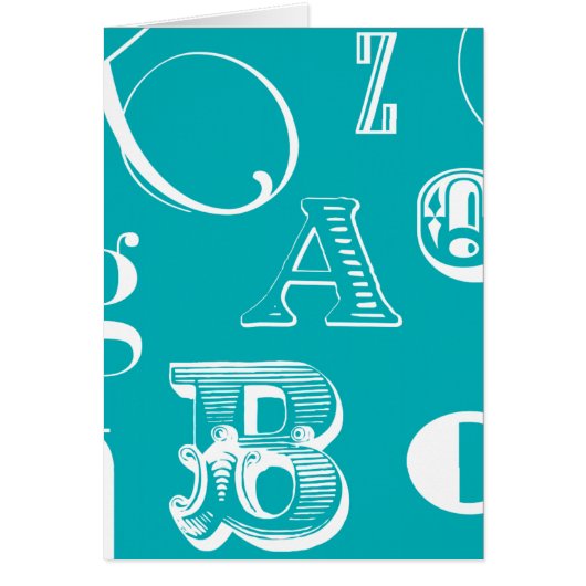 Decorative Letters on Blue Background Cards (Front)