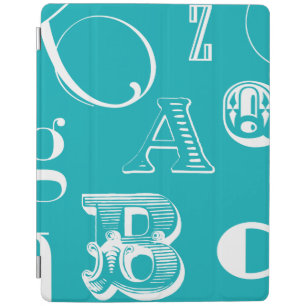 Decorative Letters on Blue Background iPad Smart Cover