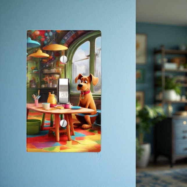 Decorative Light Switch Wall Plate Cartoon Dog (Wall plate light switch, fun cartoon dog. Colors will fit most wall colors.)
