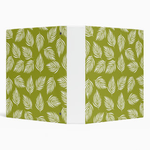 Decorative Lime Green Leaves Pattern 3 Ring Binder