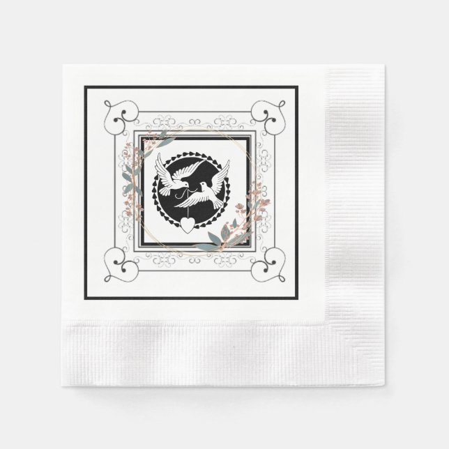 Decorative Love Doves Napkins (Front)