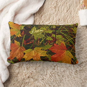DECORATIVE LUMBAR THROW PILLOW/ FALL LEAVES LUMBAR PILLOW