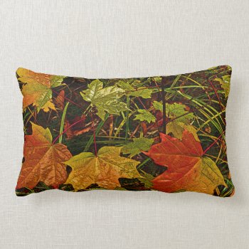Decorative Lumbar Throw Pillow/ Fall Leaves Lumbar Pillow by whatawonderfulworld at Zazzle